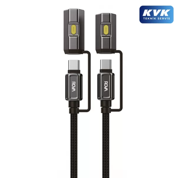 Rova RV-KB228 4'ü 1 Arada Çoklu Şarj Kablosu Type-C Rova RV-KB228 4'ü 1 Arada Çoklu Şarj Kablosu Type-C