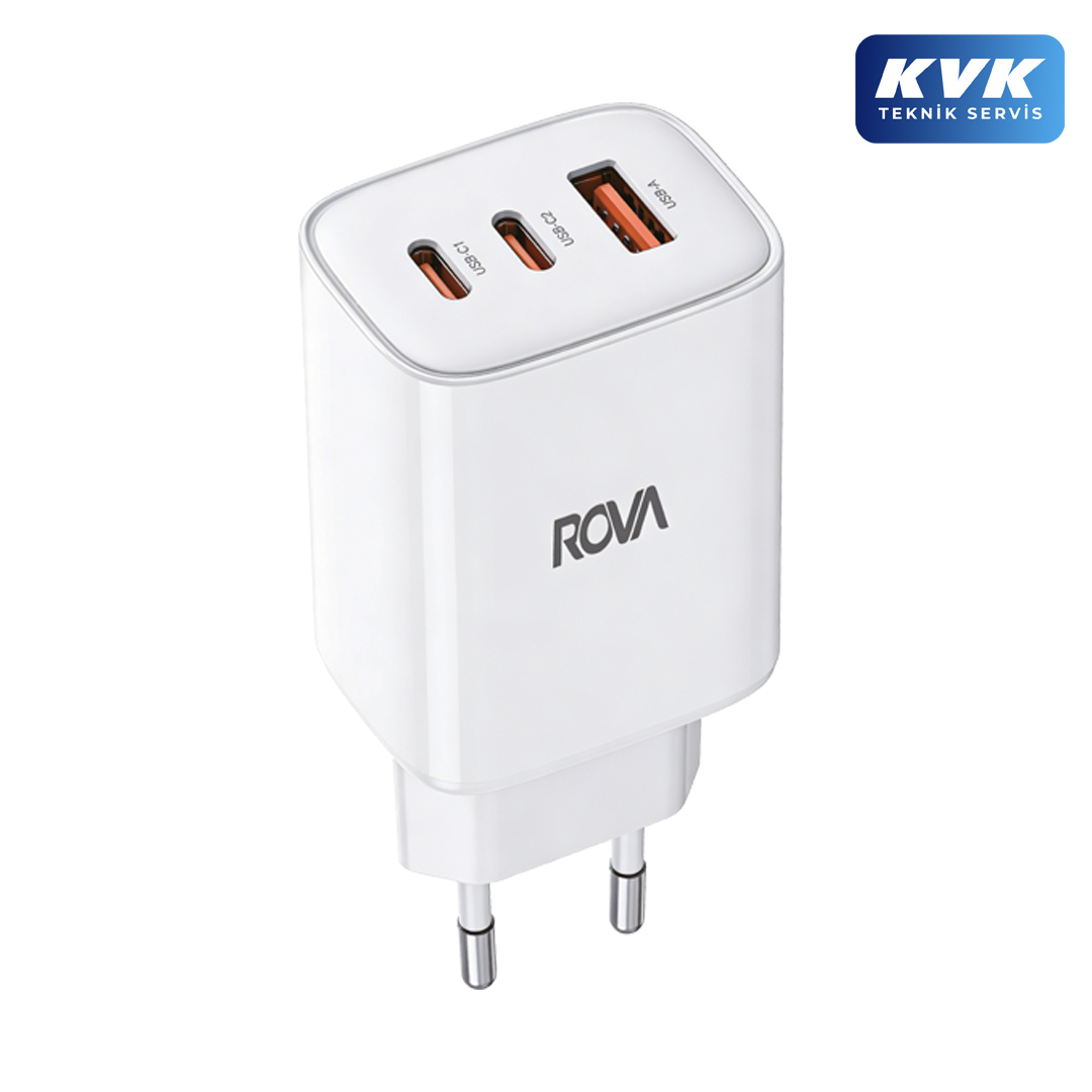 Rova RV-SB107 GaN Hızlı Şarj Adaptörü 2C1A Rova RV-SB107 GaN Hızlı Şarj Adaptörü 2C1A