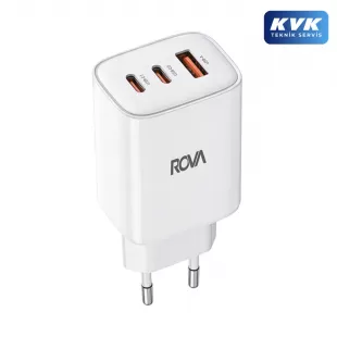Rova RV-SB107 GaN Hızlı Şarj Adaptörü 2C1A
