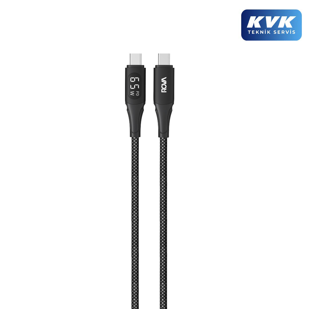 Rova KB224 Type-C to Type-C Nylon Braided Şarj ve Data Kablosu