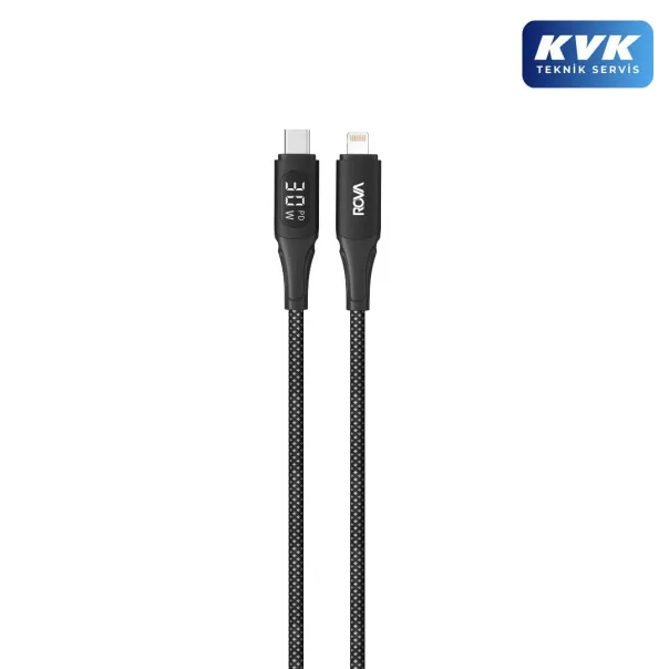 Rova KB225 Type-C to Lightning Metal Nylon Braided Şarj ve Data Kablosu