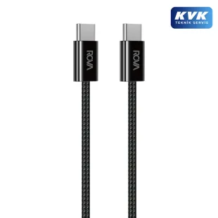 Rova KB217 PD20W Braided C+C  1M Şarj ve Data Kablosu