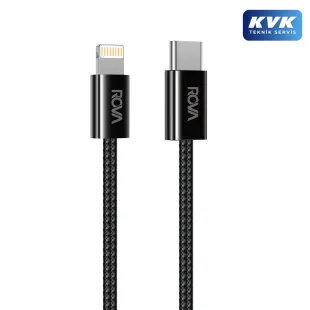 Rova KB218 PD20W Braided C+L  1M Şarj ve Data Kablosu