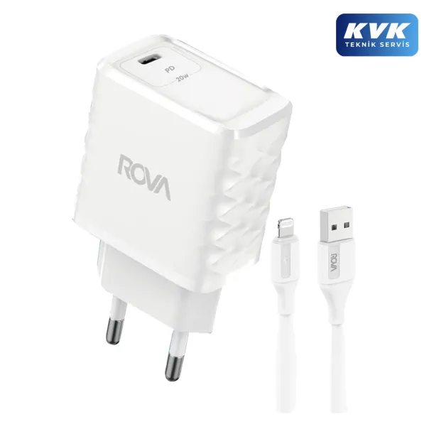 Rova SB117L Type-C Şarj Aleti ve Lightning (iPhone) Şarj Kablosu