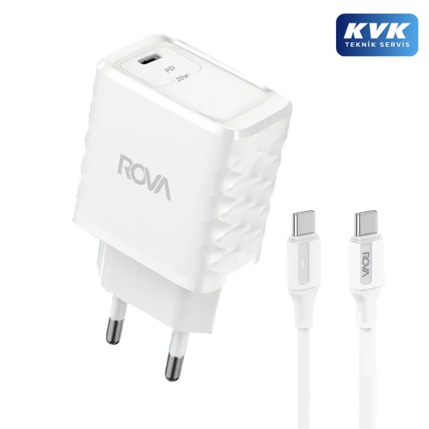 Rova SB117T Type-C Şarj Aleti ve Type-C-C Şarj Kablosu