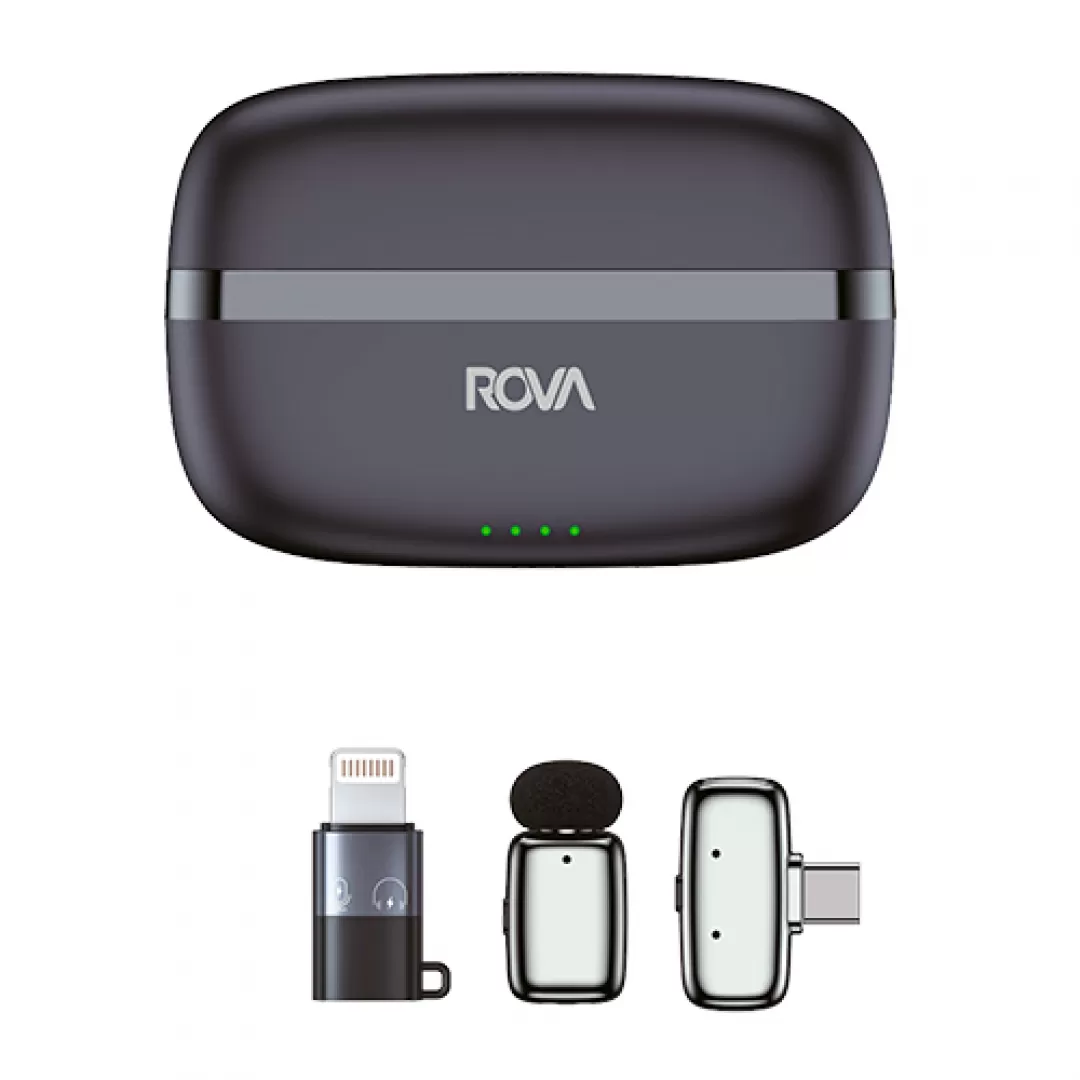 Rova MC102 Kablosuz Yaka Mikrofonu 250mAh Şarj Kutulu Rova MC102 Kablosuz Yaka Mikrofonu 250mAh Şarj Kutulu