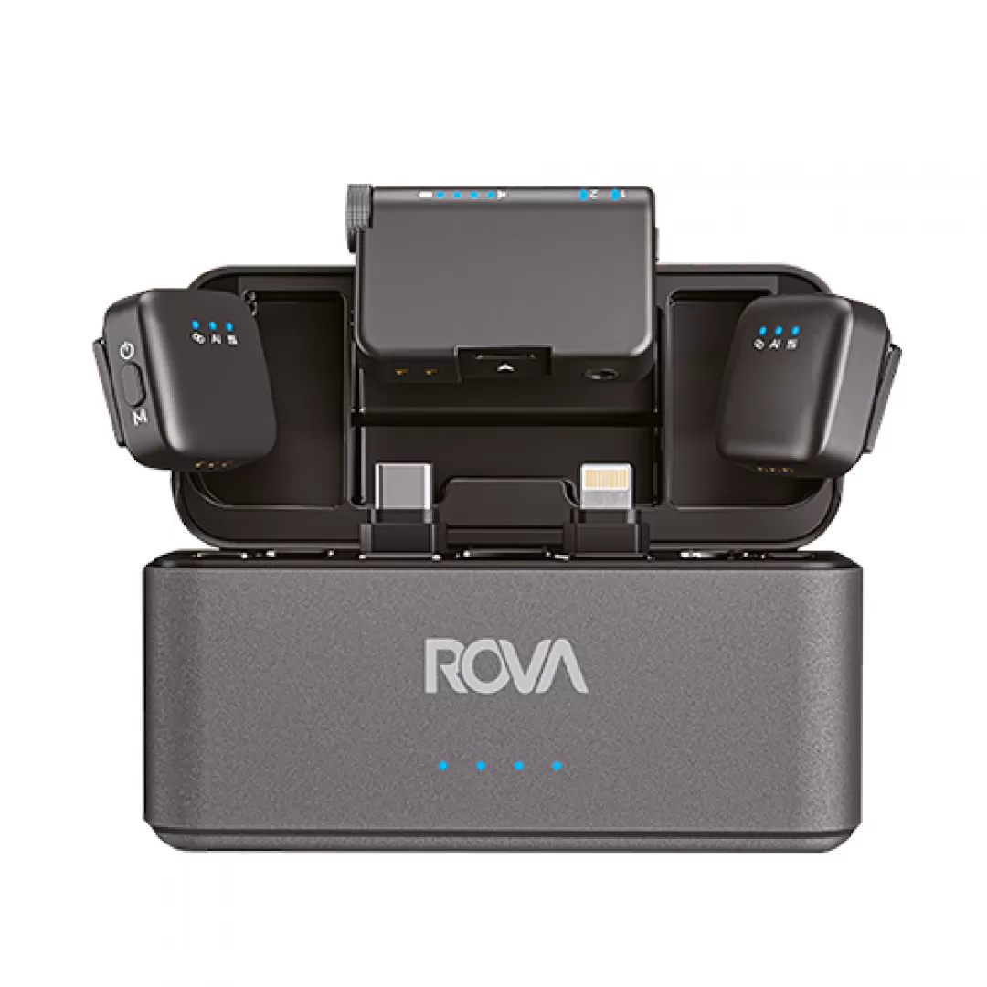 Rova MC103 Dijital Kablosuz Yaka Mikrofonu 1000mAh Şarj Kutulu Rova MC103 Dijital Kablosuz Yaka Mikrofonu 1000mAh Şarj Kutulu