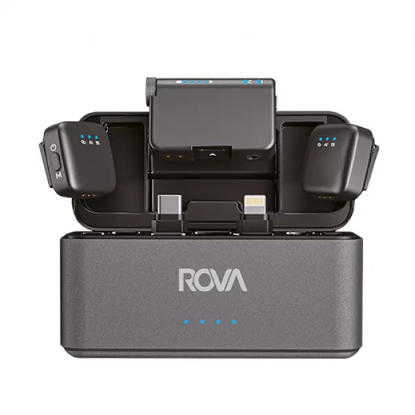 Rova MC103 Dijital Kablosuz Yaka Mikrofonu 1000mAh Şarj Kutulu Rova MC103 Dijital Kablosuz Yaka Mikrofonu 1000mAh Şarj Kutulu